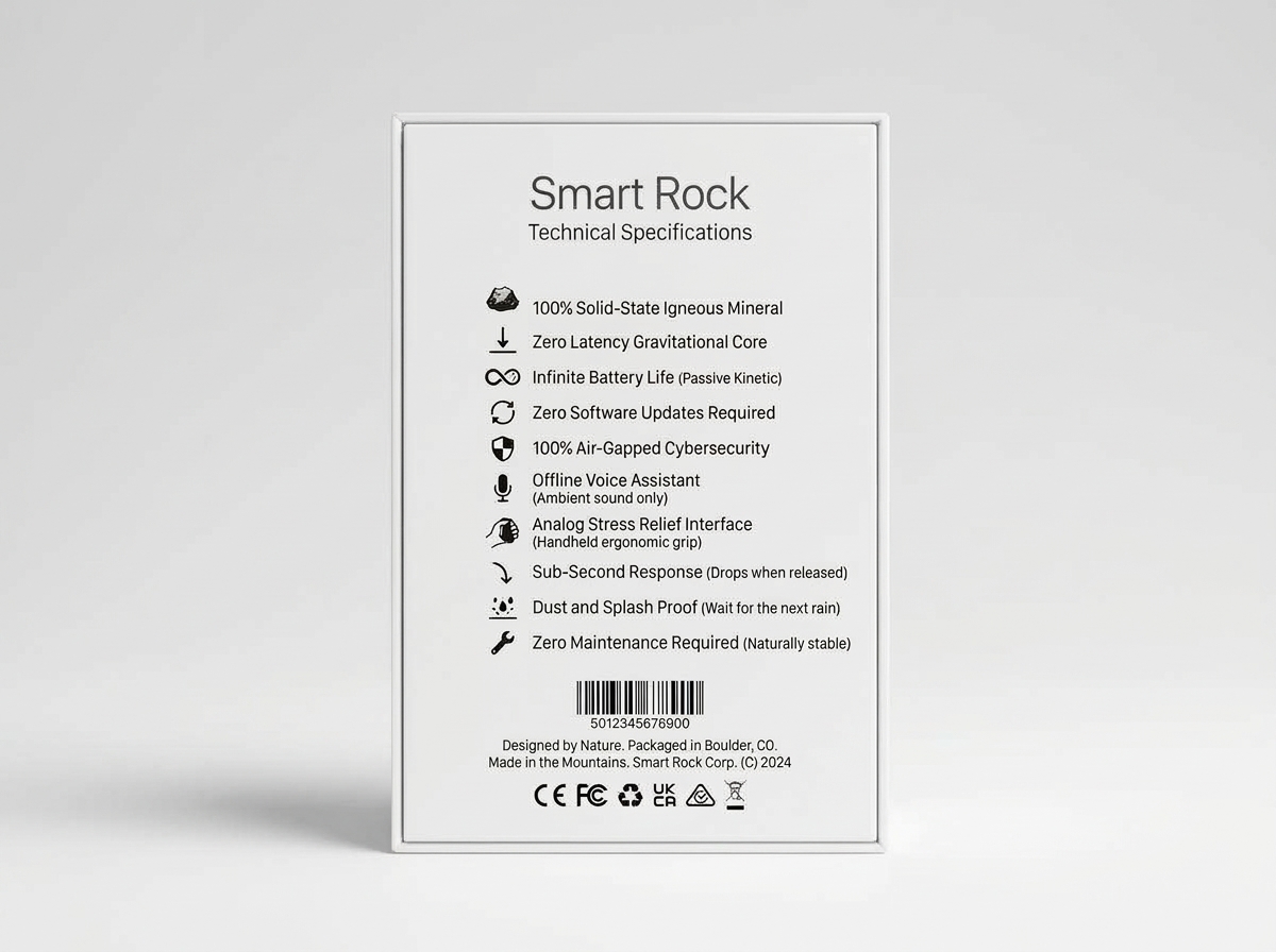 Back of the Smart Rock box